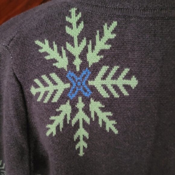 Vintage Eddie Bauer Cardigan Sweater Womens Size Medium P Zip Embroid. Snowflake - Picture 3 of 8